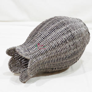 Artex Dong Thap Usine Fait À La Main Artisanat Naturel Rotin Vase En Osier Vert Blanc Vase Vases Décoratifs Rustiques Décor À La Maison Vases - Product Image 4