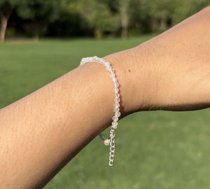 Bracelet en pierre de quartz rose naturel, argent sterling 925, bracelet réglable avec perles de cristal, bijoux fins, fournisseur en gros - Product Image 1