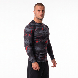 Printed Long Sleeve <b>Compression</b> <b>Shirt</b> <b>Men</b> Breathable Workout Rashguard Quick Dry Training <b>Compression</b> Top <b>Men</b> Muscle Fit Rash Te - Product Image 3