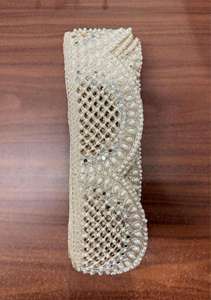 Wedding Dress Luxury Lace Border 3.5 Inch Heavy Cutwork Pearl Embroidery Mirror Work Decorative Sewing <b>Material</b> Trim - Product Image 2