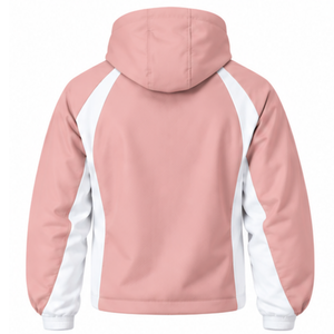 <b>Pink</b> White Panel Hooded <b>Jacket</b> Full Zip Custom Athletic Windbreaker Lightweight Training Sportswear Outdoor Teamwear <b>Jacket</b> - Product Image 2