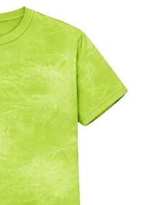 Green Ice Dye T Shirt Men Round Neck Short Sleeve Cotton Casual Streetwear Vintage <b>Wash</b> Custom OEM Wholesale Tee Apparel Exports - Product Image 5