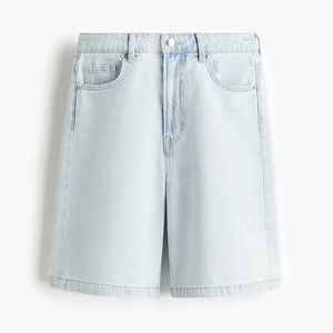 กางเกงยีนส์ขาสั้นผู้ชายสไตล์วินเทจ สำหรับฤดูร้อน ทรงลำลอง เอวกลาง ระบายอากาศได้ดี แห้งเร็ว ผ้าฝ้าย 100% ขอบดิบ ตกแต่งซิปและคริสตัล - Product Image 5