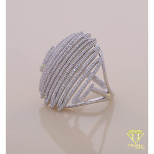 Luxury Multi Row Moissanite Diamond Statement <b>Ring</b> White <b>Gold</b> Wide <b>Cocktail</b> <b>Ring</b> for Women Wedding Jewelry Gift - Product Image 2
