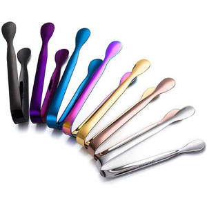 Pinzas Pequeñas de Metal para Cubitos de Hielo, Pinza para Bar, Fiesta, Ensalada, Pinza para Levantar Hielo, Acero Inoxidable, Dorado, Mini Pinza para Azúcar y Hielo - Product Image 1