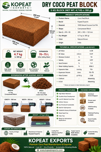 Coco Peat 5kg Block Low EC Organic Growing Media for Potting Greenhouse Hydroponics Plants - Product Image 5