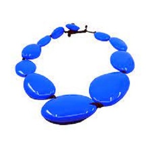 Collar de Cuentas Ovaladas de Resina Verde Marmoleada de Primera Calidad, Chapado en Plata, Joyería Clásica y Elegante para Unisex - Product Image 2