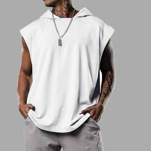 Camiseta sin mangas personalizada para hombre, de secado rápido, para gimnasio, entrenamiento atlético, con capucha. - Product Image 6