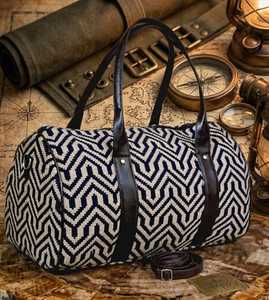 Sac fourre-tout en polyester tissé géométrique durable avec doublure en coton, sac de voyage à fermeture éclair, sac à bandoulière pour femme, mode quotidienne, élégant - Product Image 3