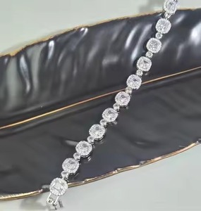 Moissanite Diamond Bracelet for Women and <b>Men</b>, Mix Cut Diamond 18k Bracelet For Wedding, Gold moissanite Bracelet - Product Image 5