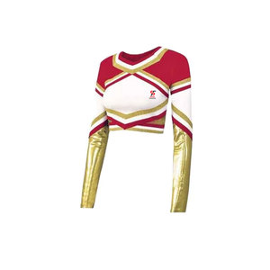High Quality Lightweight Custom Printed Durable 100% Polyester Top Quality OEM Practice Wear Cheerleading Uniform - Product Image 3