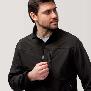 OEM Service Winter Casual Men's Softshell <b>Jacket</b> with Stand Collar Zipper Front Hooded Waterproof Windproof & Breathable - Product Image 5