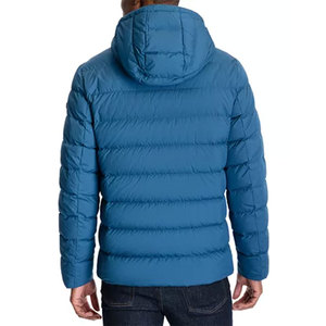 Chaqueta acolchada informal para hombre, corte ajustado, con capucha, manga larga, color sólido, poliéster, cierre completo, a prueba de viento, para invierno. - Product Image 6