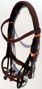 Brida de caballo inglés de cuero Premium Acolchado de cuero suave fresado de vaca con hebillas de acero inoxidable para montar - Product Image 4