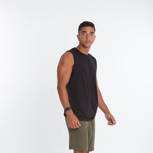 Camiseta sin mangas de compresión para hombre, informal, 100% algodón, lisa, de color sólido, extragrande, de secado rápido, para ejercicio y gimnasio. - Product Image 3