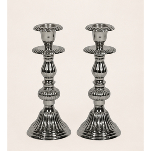 Vintage <b>Silver</b> Pillar Candle Holders Set Antique Metal <b>Candlestick</b> Stands for Wedding Table Elegant Home And Party Supplies - Product Image 1