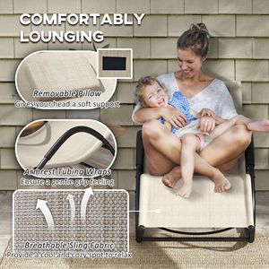 Sedia a dondolo marrone chiaro e resistente all'acqua per prendere il sole da giardino categoria piscina lettini - Product Image 6