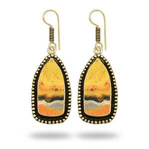 Bumble Bee Jasper Gemstone <b>Dangle</b> <b>Earrings</b> Best Design for Women Part of <b>Fine</b> Jewelry Collection Ethnic <b>Earrings</b> for Weddings - Product Image 2