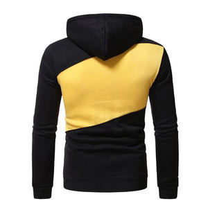 Sudadera con Capucha Asimétrica para Hombre, con Paneles en Contraste, Cordón Ajustable, Estilo Casual Urbano, Manga Larga, Moda de Invierno - Product Image 3
