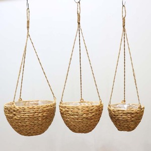 Hot Sales Tapered Water Hyacinth Metal Hanging <b>Plant</b> <b>Basket</b> with Waterproof Liner - Product Image 1