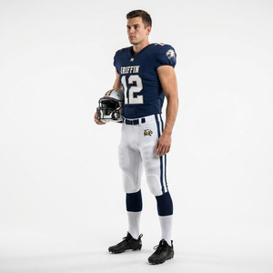 Custom American Football Uniform Short Sleeve Breathable Mesh Fabric Quick Dry Comfortable Fit with Team <b>Name</b> Printing Durable - Product Image 1