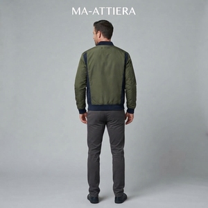Chaqueta Bomber Verde Marino para Hombre, Chaqueta de Invierno para Hombre, Chaqueta al por Mayor para Hombre, Chaqueta Casual de Moda con Cierre - Product Image 2