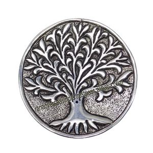 Soporte de incienso de diseño de árbol, plato redondo de aluminio de alta calidad - Product Image 1