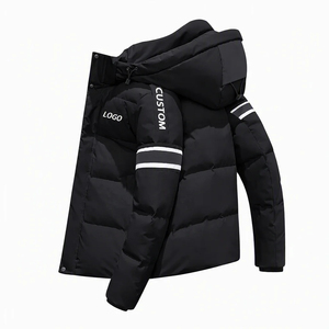Blouson matelassé jaune à capuche pour homme, coupe-vent, en duvet épais, avec fermeture éclair, pour l'hiver - Product Image 5