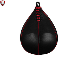 Sac de frappe réflexe en cuir PU Speed Ball noir et orange pour l'entraînement et la pratique - Product Image 2