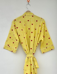 High Selling Summer Cotton <b>Kimono</b> <b>Robe</b> <b>Long</b> Sleeve Full Length V-neck Beach Wear Hotel Use - Product Image 2
