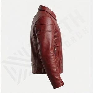 Veste en cuir de motard NAI 0407A, manteau de moto, veste droite, veste de motard tendance, équipement de protection pour la conduite, vêtements durables - Product Image 2