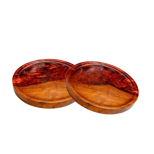 Handmade Wooden Round Storage Holders For Kitchen Tableware Single Tier Crafted From Natural Wood With Rich Grain Pattern - Product Image 1