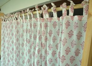 Cortina de Algodón con Estampado Floral Indio Hecho a Mano, Cortinas Étnicas para Ventana, Decoración del Hogar, Sala de Estar, Dormitorio, Sostenible - Product Image 5