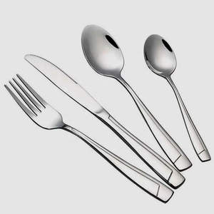 Ensemble de couverts en acier inoxydable poli de luxe pour table de haute couture, hôtel, restaurant et service de traiteur pour événements - Product Image 1