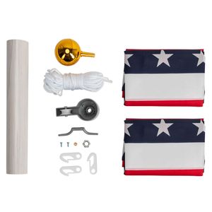 Kit Bandiera Americana da 25 Piedi con Asta, Stampa su Poliestere e Seta, Corda Sezionale per Decorazioni Esterne Stile Solenne - Product Image 4