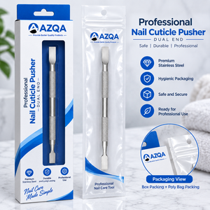 Pousse-cuticules professionnel en acier inoxydable à double extrémité, outil de manucure et pédicure avec poignée moletée pour le soin des ongles - Product Image 6