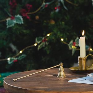 Metal <b>Candle</b> Snuffer, Vintage <b>Candle</b> with Long Handle, Christmas Tree Shape Decorative Metal <b>Wick</b> Flame Snuffer <b>Candle</b> - Product Image 2