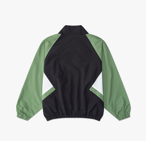 Ensemble coupe-vent sportif pour homme, color-block noir et vert, en polyester, avec col montant et fermeture éclair, veste et pantalon, disponible à la vente en ligne - Product Image 3