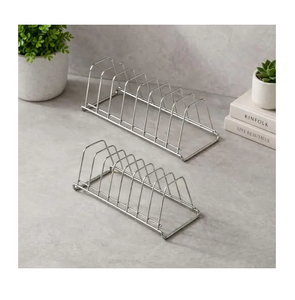 Étagère à livres en acier inoxydable, type rectangulaire sur pied, support de rangement à un seul niveau - Product Image 1