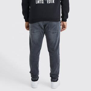 Direct d'usine personnalisé hommes mi coton Denim jean pantalon droit Vintage poussière surdimensionné conception en détresse haute rue Look - Product Image 2