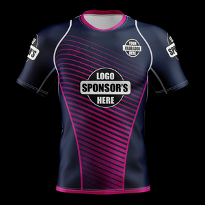 Camiseta de Fútbol Sublimada Personalizada, Camiseta de Fútbol de Manga Corta para Hombre, Camiseta de Rugby Deportiva Ajustada OEM, Uniforme Deportivo - Product Image 5