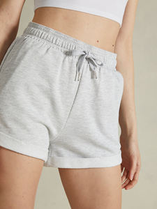 Shorts de Felpa Francesa 100% Algodón Gris Jaspeado Premium para Mujer, Moda Boutique, Ropa Urbana Informal, Shorts Personalizados de Alta Calidad para Mujer - Product Image 2