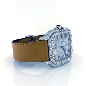 Montres à Quartz Carrées pour Hommes, Certifiées Luxe, avec Diamants Moissanite et Bracelet en Cuir, Style Hip Hop Tendance, Vente en Gros Intelligente - Product Image 2