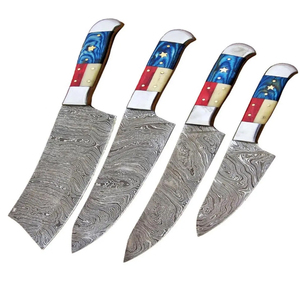 Juego de Cuchillos de Cocina de Acero de Damasco Duradero con Manejo Suave y Diseño Práctico para la Cocina Diaria - Product Image 3