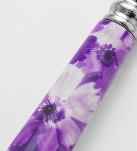 Ensemble de couverts à poignée florale en acier inoxydable, couteaux, fourchettes et cuillères, motif de fleurs violettes et blanches, passe au lave-vaisselle, pour un usage domestique - Product Image 2
