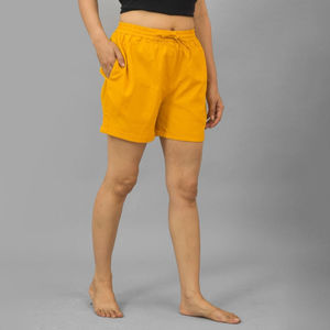 Casual Beach Shorts for Women with Elastic Waist <b>Sweet</b> Style Pockets 100% Cotton Breathable & Quick Dry - Product Image 3