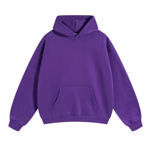 Sudadera con capucha lisa de 350 GSM de algodón y poliéster, forro polar grueso, estilo urbano, sin cordón, para estampado y bordado, del fabricante. - Product Image 2