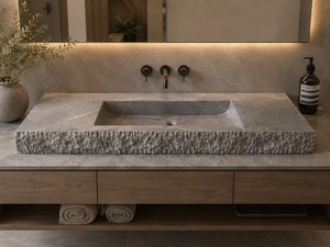 Vasque rectangulaire en marbre naturel, sculptée à la main, moderne, pour salle de bain de luxe, hôtel, meuble-lavabo, usage domestique, fournisseur en gros - Product Image 2
