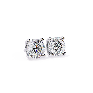 REYES Hip Hop 925 Sterling <b>Silver</b> Round Cut 2.5 Carat Moissanite Screw <b>Back</b> Stud <b>Earrings</b> Wholesale Price Rhodium Plated Jewelry - Product Image 4