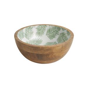 Bol en bois élégant et minimaliste avec illustration de poisson bleu et intérieur émaillé pour un style de cuisine moderne - Product Image 6